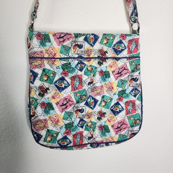 Vera Bradley Cuban Stamps Triple Zip Hipster - Picture 3 of 8